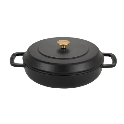 Combekk Lav gryde med låg Ø28 cm/5 liter, sort