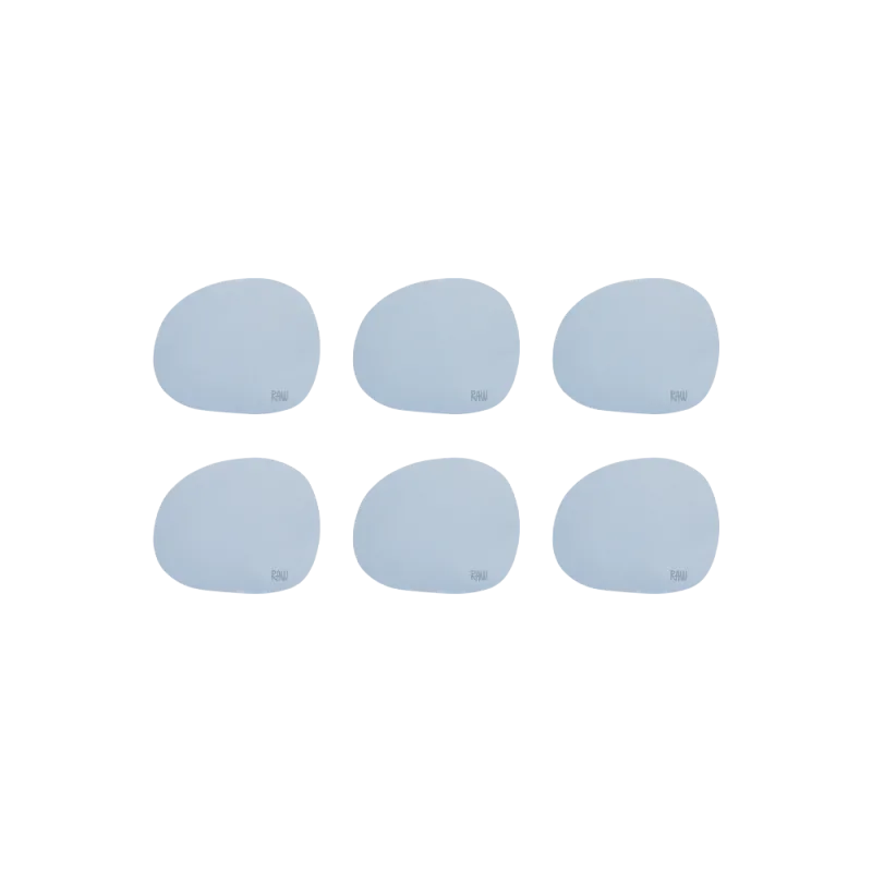 Raw silikone coasters glasbrikker 6-pak - Sky Blue