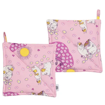 Moomin arabia Forelskede grydelapper 22×22 cm, lyserød