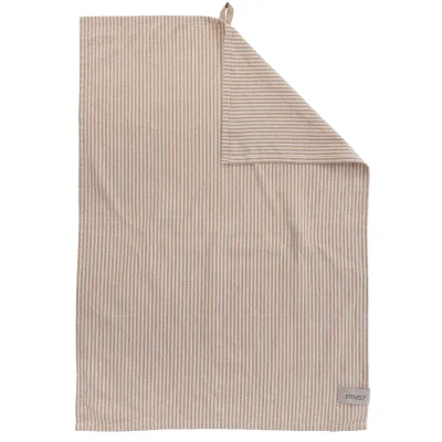 Ernst Viskestykke stribet 47x70 cm, karamel/beige