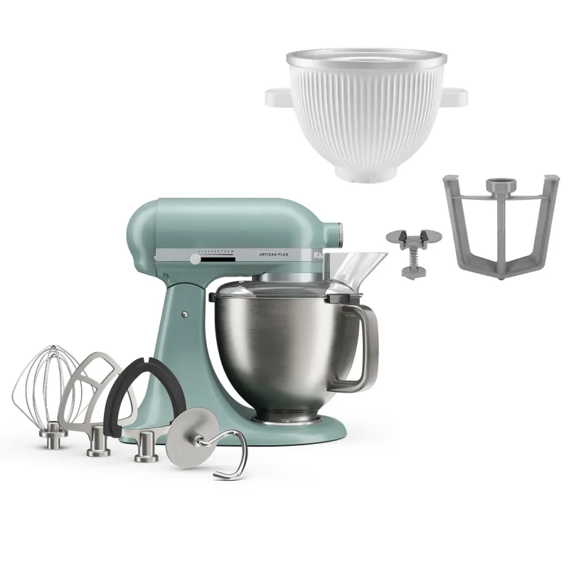 Kitchenaid Artisan Plus køkkenmaskine med glasskålstilbehør, Mint Julep