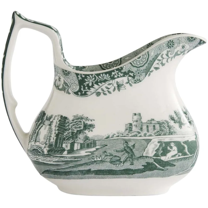 Spode Heritage Green Italian mælkekande 22 cl, grøn/hvid