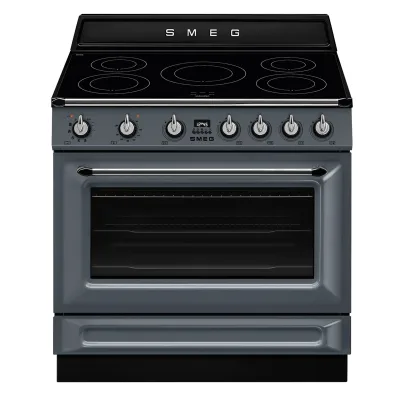 Smeg TR90IPGR Victoria induktionskomfur med pyrolyse 90 cm, grå