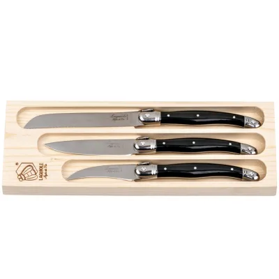 Laguiole style de vie Style de Vie køkkenknive 3 stk., sort