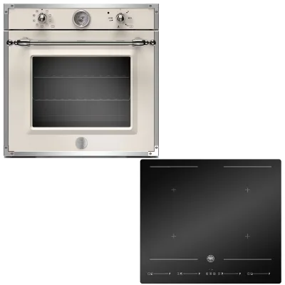 Bertazzoni Heritage indbygningsovn 60 centimeter + induktionskogeplade, hvid
