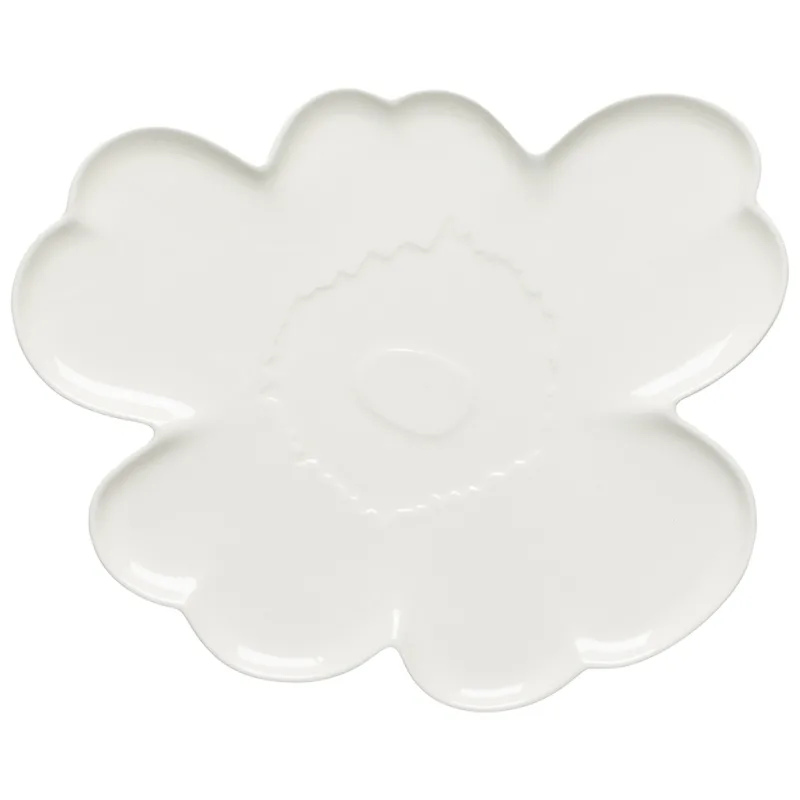 Marimekko Unikko Shape Tallerken/Serveringsfad 32 cm, hvid