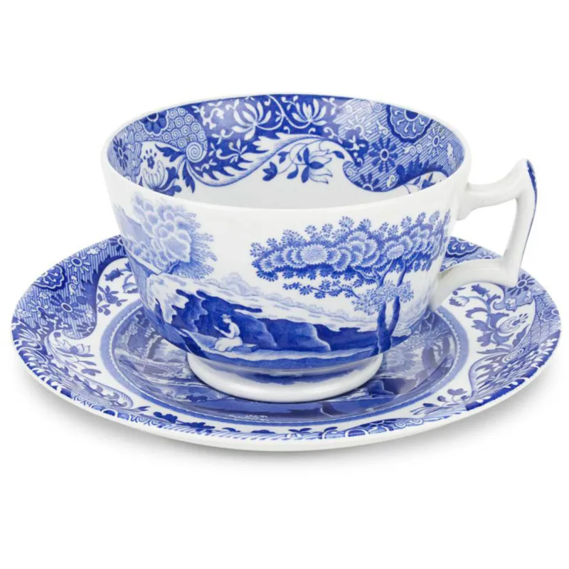 Spode Morgenmadskop m. underkop 'Blue Italian'