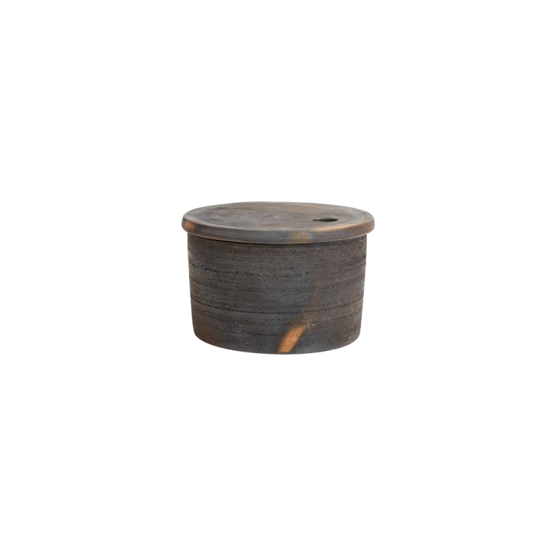 Hazel terrakotta serveringsskål med låg - 17 cm