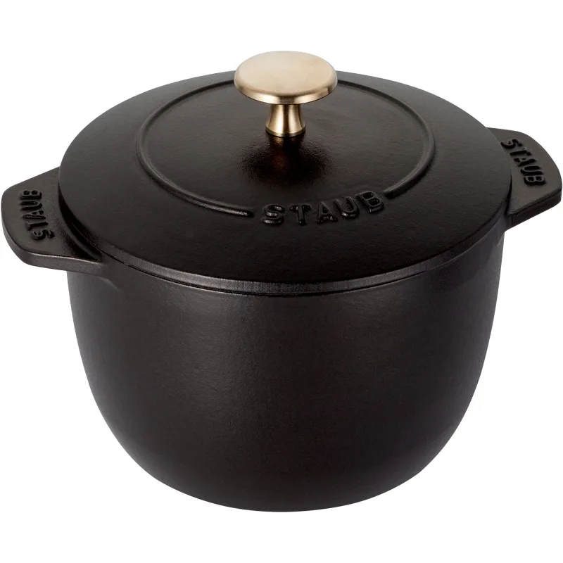 Staub La Cocotte risgryde i støbejern 16 cm/1,75 liter, sort