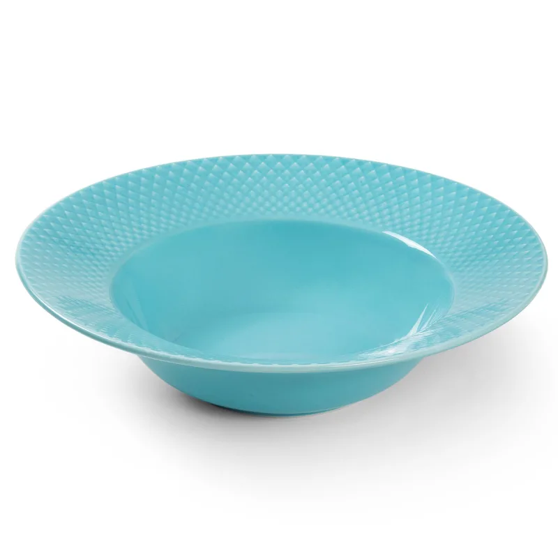 Lyngby porcelæn Rhombe Color dyb tallerken, 24,5 cm, turkis