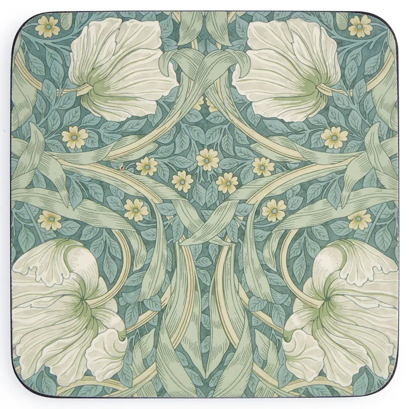 Spode Morris & Co Pimpernel glasunderlag 6-pak, grøn