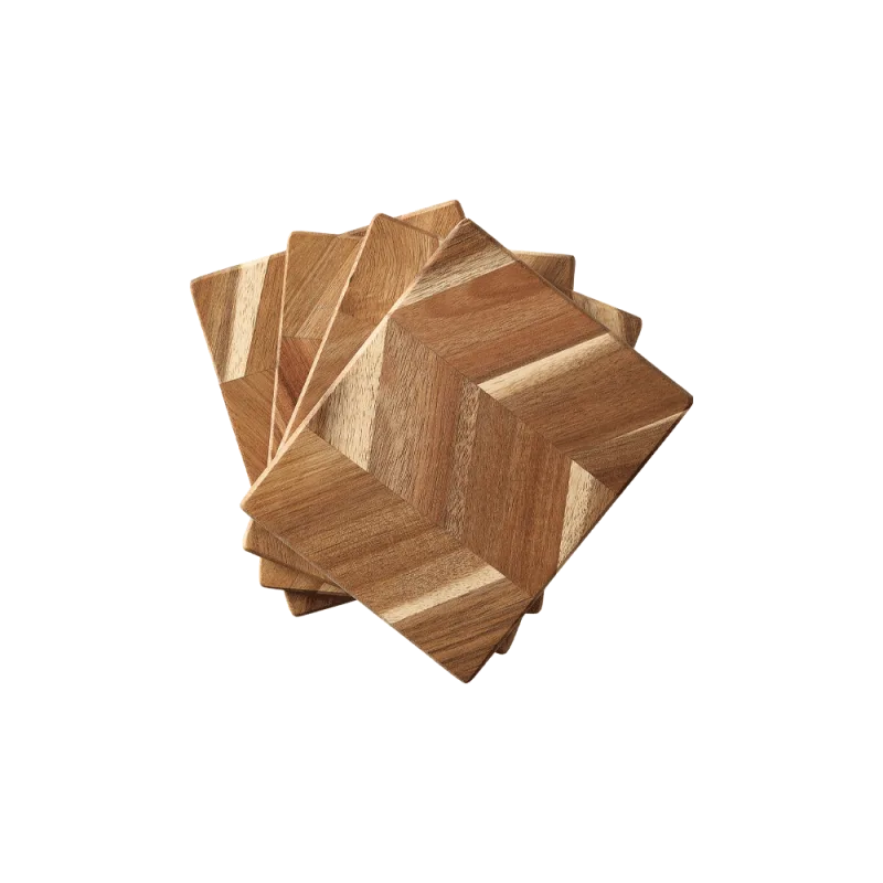 Akacie smørebræt 12x15 cm 4-pak