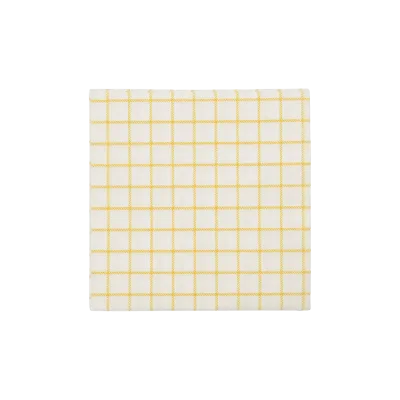 Check servietter (20x20 cm) - Gul