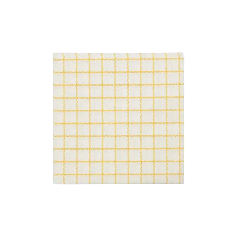 Check servietter (20x20 cm) - Gul