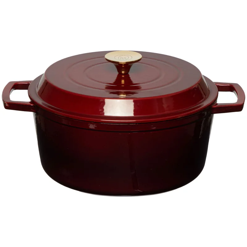 Mareld Støbejernsgryde 5,0 L, mørkerød