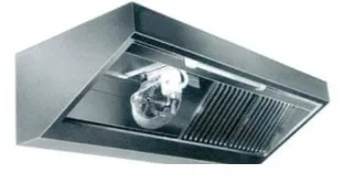 900mm dyb væghængt emhætte i rustfri stål (0,8mm) med motor - B 1600 x T 900 x H 450 mm