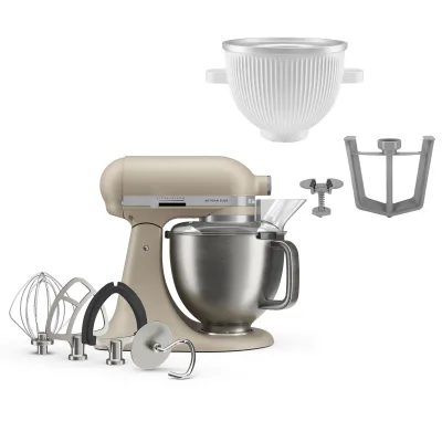 Kitchenaid Artisan Plus køkkenmaskine med is-tilbehør, oat