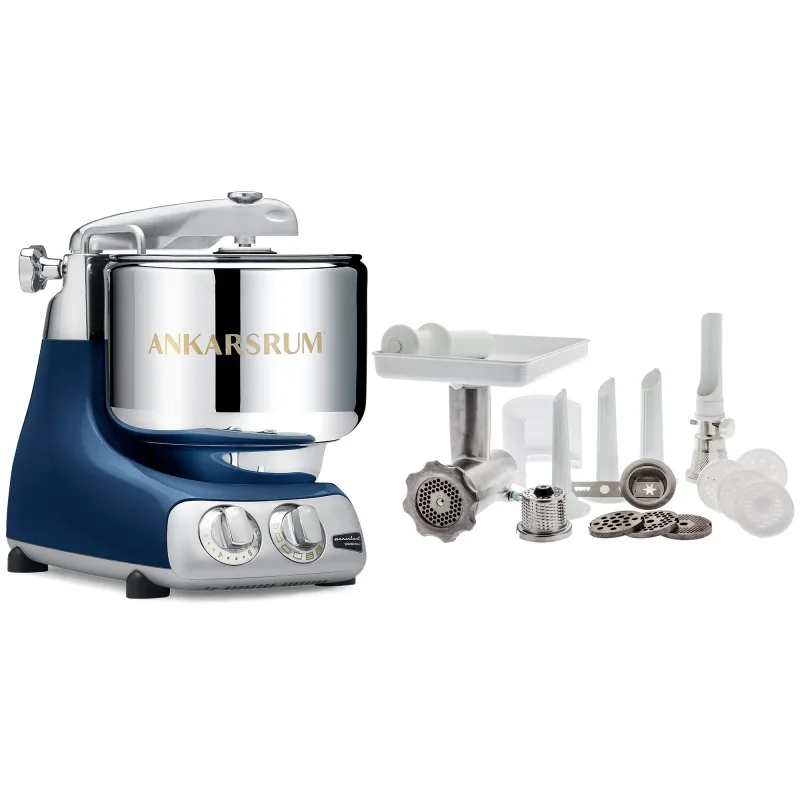 Ankarsrum Assistent AKM 6230 røremaskine + komplet kødhakker, ocean blue