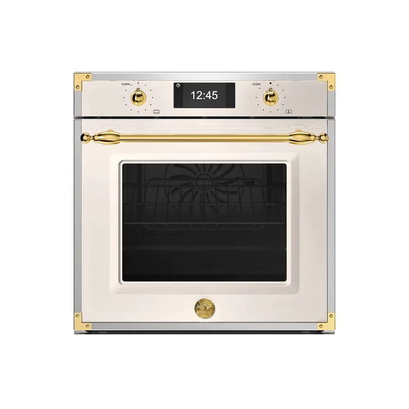 Bertazzoni FHER6117CTAG3 Heritage dampovn med pyrolyse 80 liter, elfenbenshvid/guld