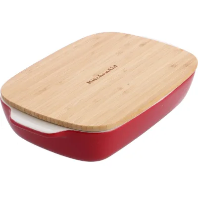Kitchenaid Ovnform med låg 31 x 18,5 x 6 cm, rød