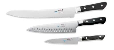 MAC Professionel Knivsæt m. 3 knive (Kokkekniv, Utility og Brødkniv)