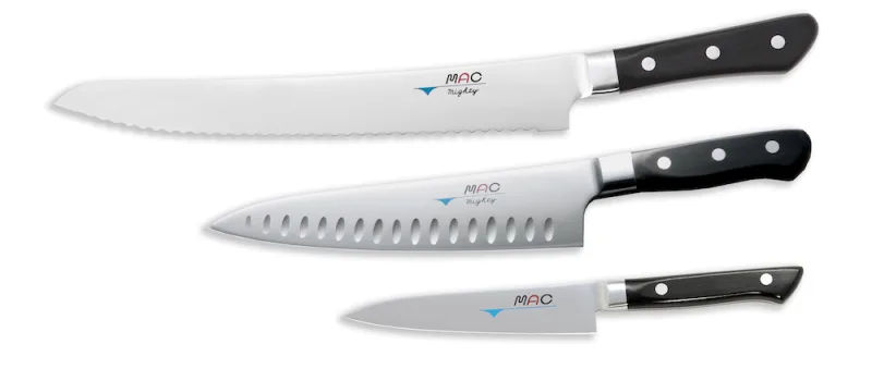 MAC Professionel Knivsæt m. 3 knive (Kokkekniv, Utility og Brødkniv)