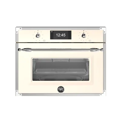 Bertazzoni FHER4077MTAX3 Heritage kombiovn med mikrobølgefunktion, elfenbenshvid/krom