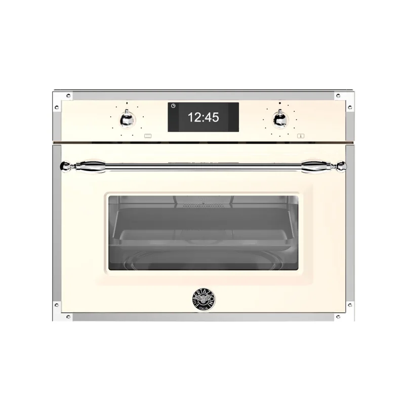 Bertazzoni FHER4077MTAX3 Heritage kombiovn med mikrobølgefunktion, elfenbenshvid/krom