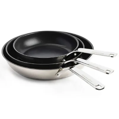 Kitchenaid Sæt med stegepander 20 cm + 24 cm + 28 cm, rustfrit stål
