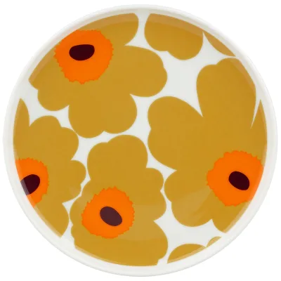 Marimekko Unikko tallerken 20 cm, hvid/karamel