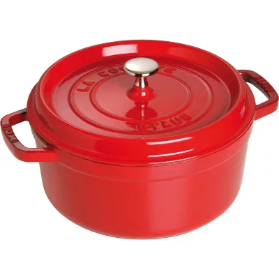 Staub La Cocotte rund støbejernsgryde 24 cm / 3,7 liter, kirsebærrød