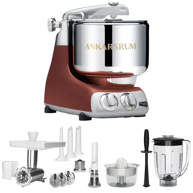 Ankarsrum Assistent Original AKM6230 Rustic Maroon + Deluxe tilbehørspakke