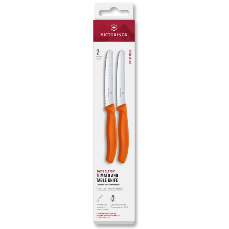Victorinox Swiss Classic tomatkniv 11 cm 2-pak, orange