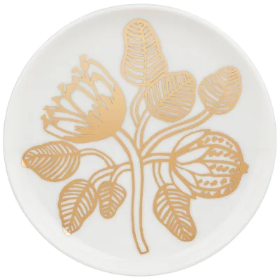 Marimekko Tiara Tallerken 13,5 cm, hvid/guld