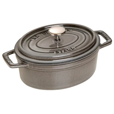 Staub La Cocotte oval støbejernsgryde 15 cm / 0,6 liter, grafitgrå