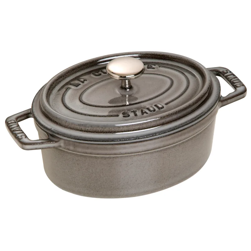 Staub La Cocotte oval støbejernsgryde 15 cm / 0,6 liter, grafitgrå