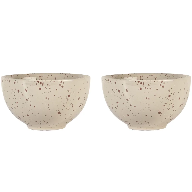 Sagaform Ditte skål, beige/bordeaux