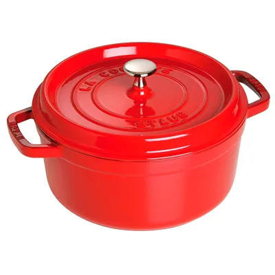 Staub La Cocotte rund støbejernsgryde 26 cm / 5,2 l, kirsebærrød