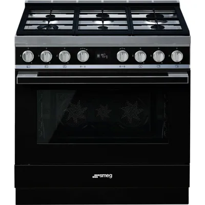 Smeg CPF9GPBL Portofino gaskomfur, sort