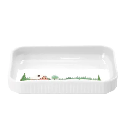 Pillivuyt Vinter Plissé Fad Rektangulær 18 x 12 cm