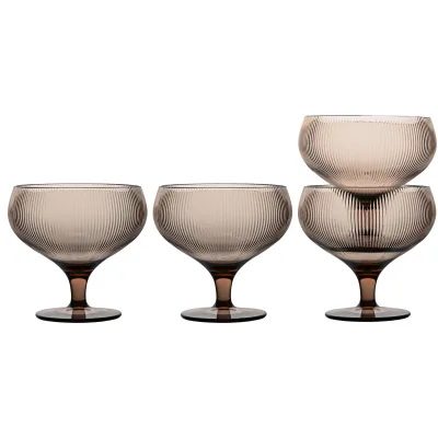 Sagaform Billi champagneglas, brun, 4 stk.