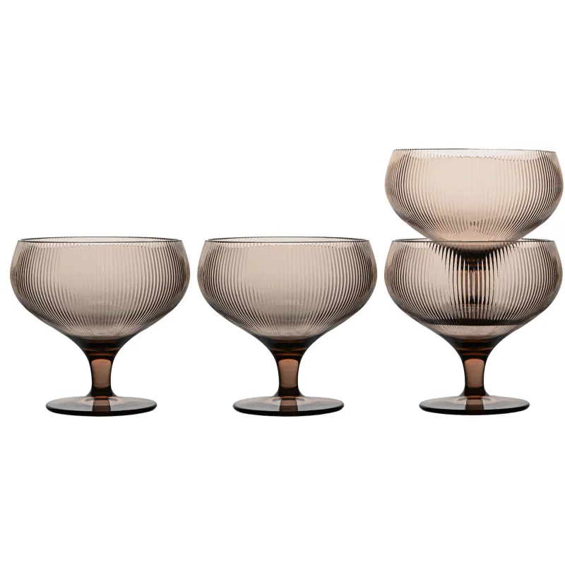 Sagaform Billi champagneglas, brun, 4 stk.