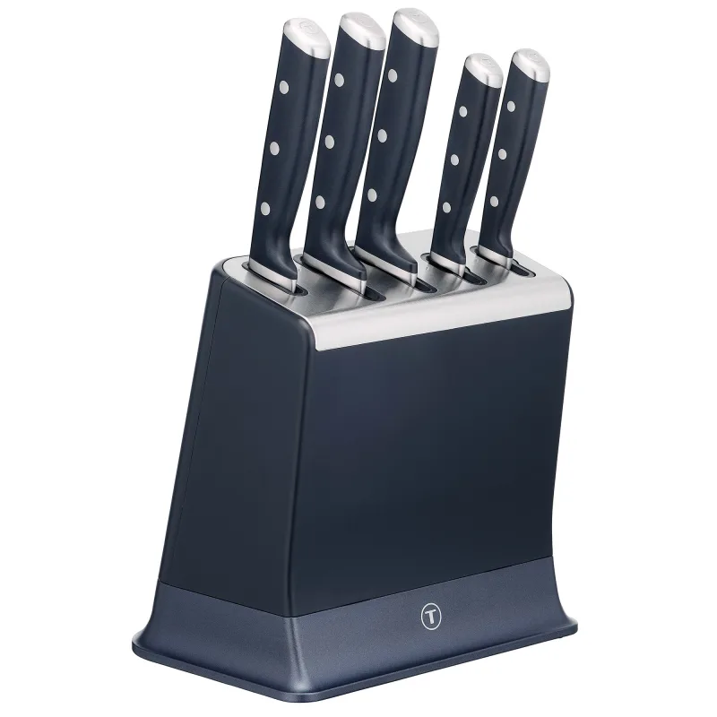 Tefal EverSharp Pro knivblok, mørkeblå, 5 dele,