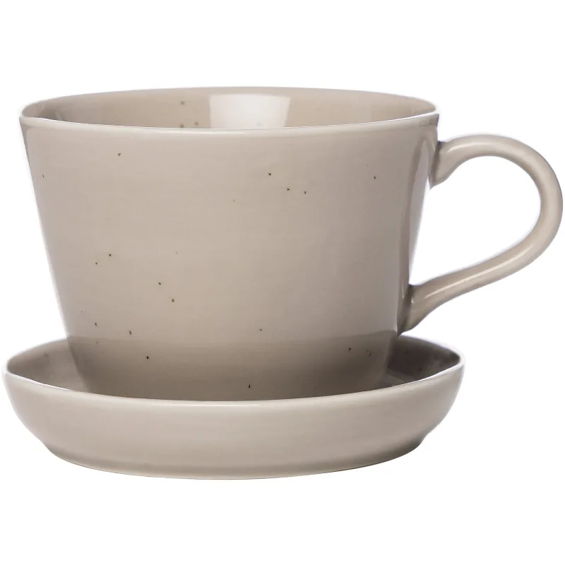 Ernst Kaffekop med underkop i porcelæn 20 cl, sand