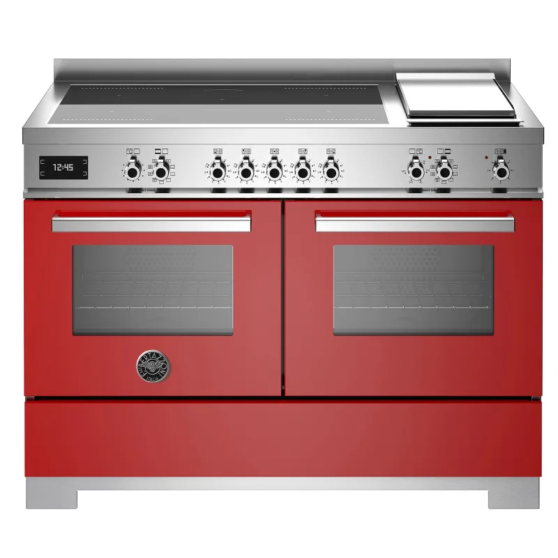 Bertazzoni PRO125I2EROT2 Professional induktionskomfur 120 cm med 5 zoner og 2 ovne, rød