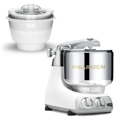 Ankarsrum AKM 6230 røremaskine med ismaskine, mineral white