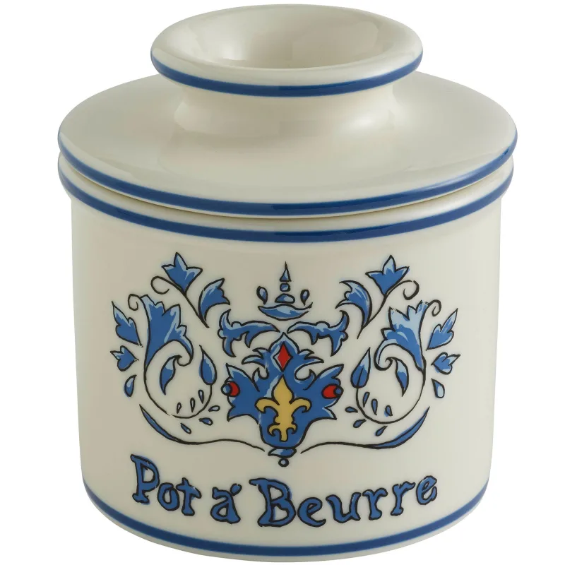 BUTTERBELL Art Nouveau-smørklokke, blå