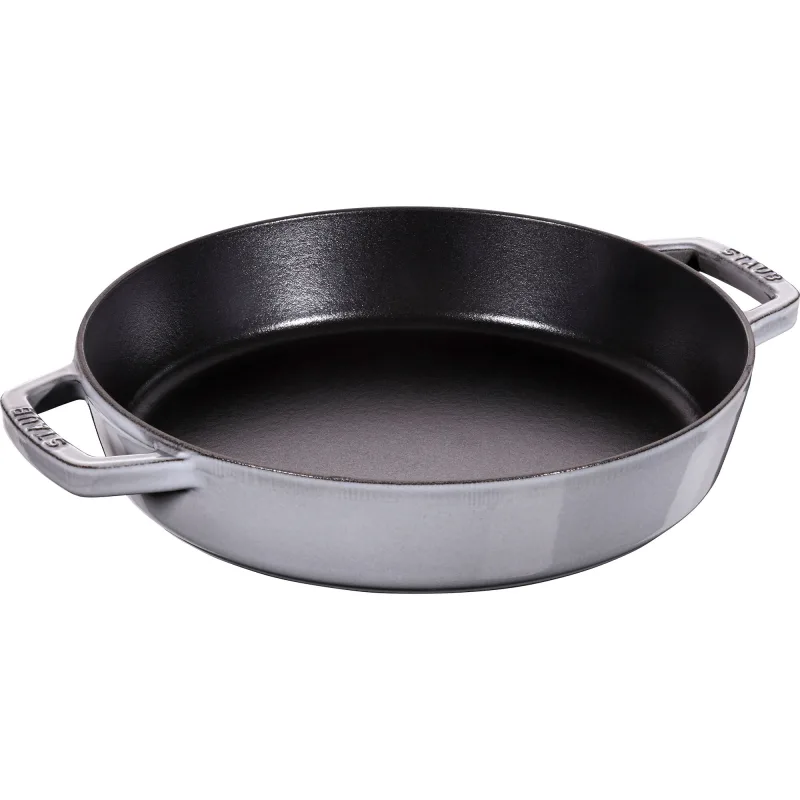 Staub Stegepande i støbejern med 2 håndtag, 26 cm, grafitgrå