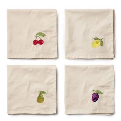 Midnatt Midnats Tutti Frutti Servietter 40x40 cm, beige, 4 stk.