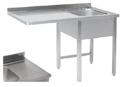 Bord med vask og aflæggeplads til venstre 700mm - B 1200 x T 700 x H 900 mm